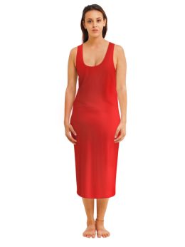 Madison Sleeveless Midi Slip - Red