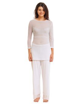 White Rosie Net Pant Full Length