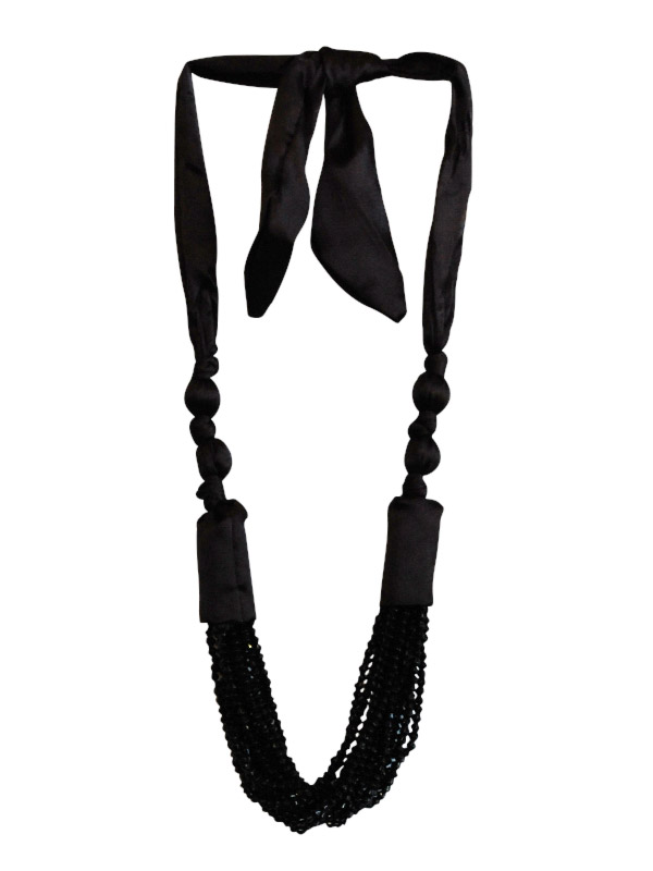 Black multi strand necklace.
