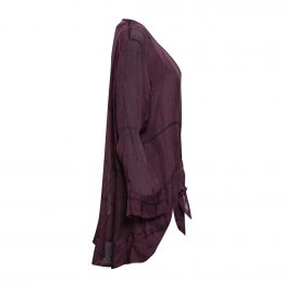 Wanda Silk Tie Jacket - Burgundy Grid