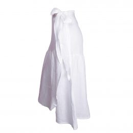 Andrea Linen Wrap Skirt - White