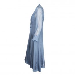 Blue Metal Silk Duster Coat