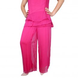 Silk Pant Full Length Hot Pink