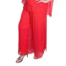 Red Silk Pant Full Length