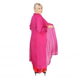Hot Pink Duster Silk Coat