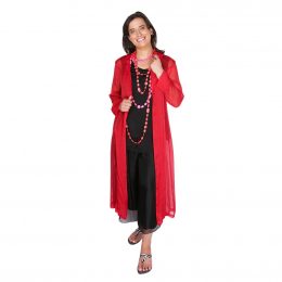 Duster Red Silk Coat