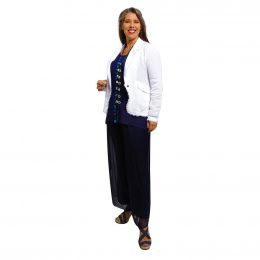 Silk Pants Full Length Navy