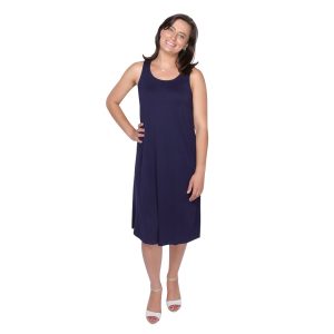 Navy Bamboo Midi