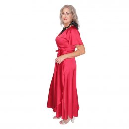 Raspberry Wrap Dress Maxi