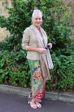 “Orient” border print in in Georgia pants