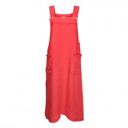 Red Reggie Linen Pinafore Dress