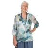 Comet Printed Silk Nancy Crossover Top