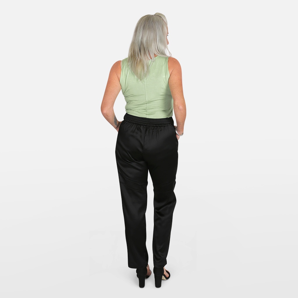 Black Satin Pant