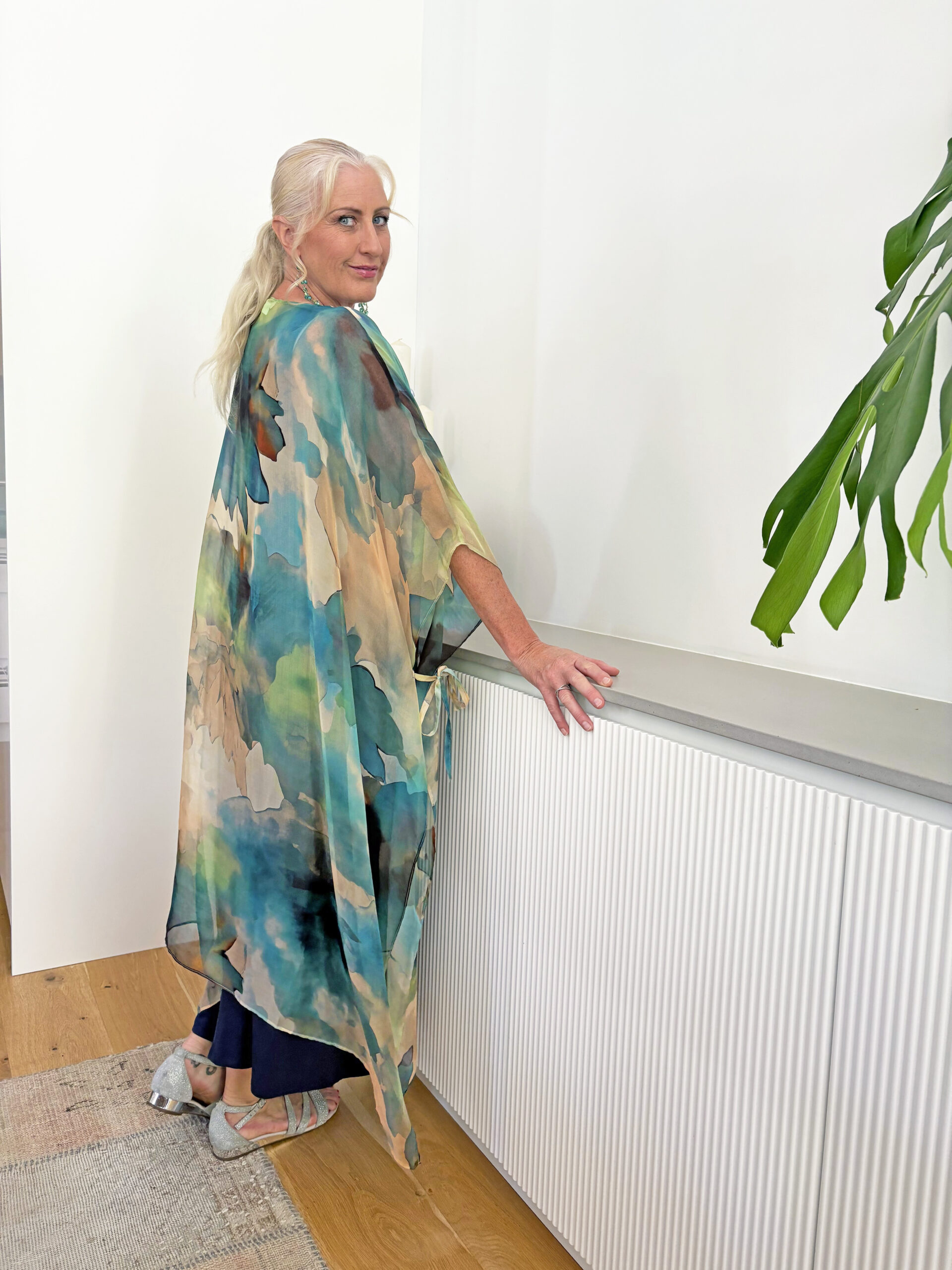 Blue Maple Silk Carmen Kaftan - Image 2